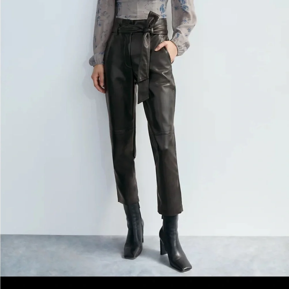 Aritzia Wilfred High Tied Vegan Leather Pant - Picture 1 of 12